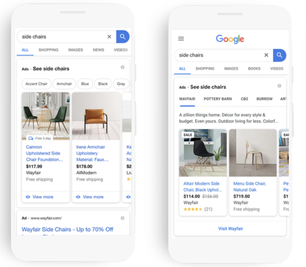 تحديثات إعلانات التسوق عبر جوجل